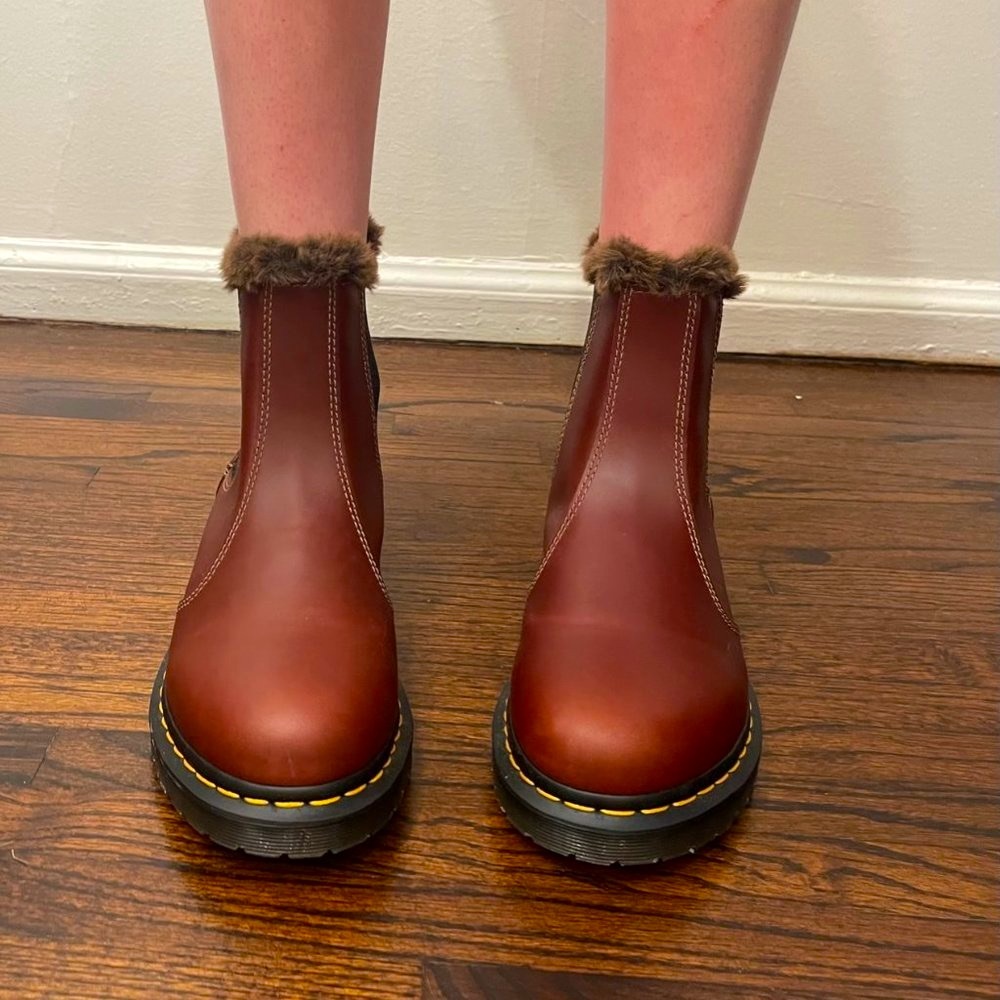 Doc Martens - Brown Abruzzo "Leonore" - Chelsea Boots - Fur Lined - Size 9